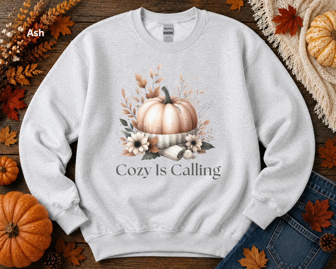 Fall Pumpkin Crewneck, Cozy Is Calling Sweatshirt, Cozy Autumn Sweatshirt, Pumpkin Patch Sweatshirt, Cute Fall Graphic Crew, Gift for Her