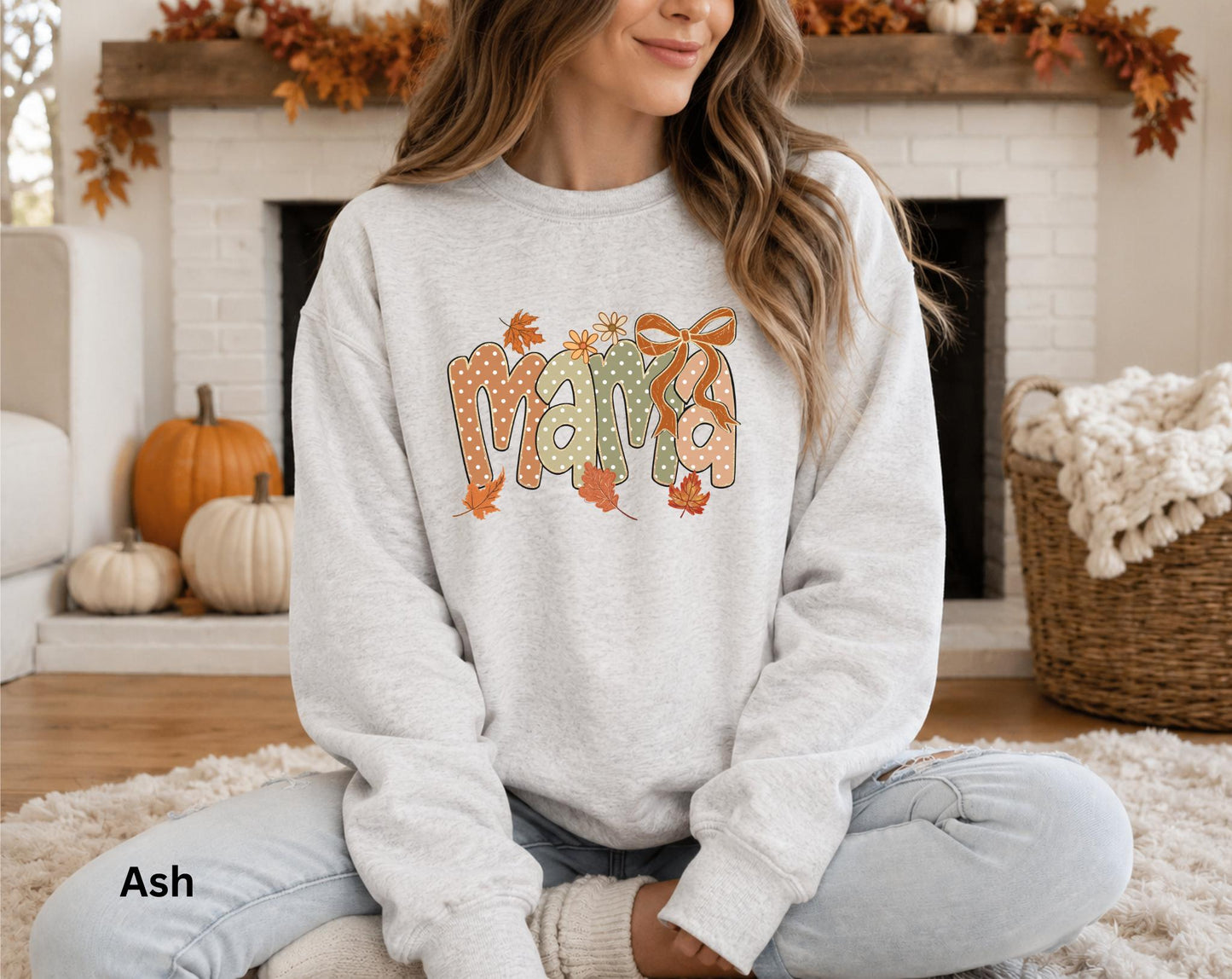 Mama Fall Sweatshirt, Coquette Bow Mama Crewneck, Cute Autumn Mom Sweatshirt, Pumpkin Patch Sweatshirt, Cozy Fall Graphic Sweatshirt