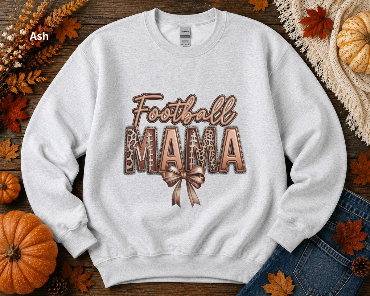 Football Mama Sweatshirt, Football Mom Crewneck, Leopard Football Sweatshirt, Game Day Crewneck, Sports Mom Sweatshirt, Football Season Gift