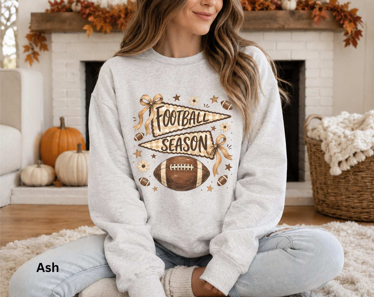 Football Season Sweatshirt, Vintage Football Crewneck, Fall Football Sweatshirt, Game Day Crewneck, Team Flag Sweatshirt, Football Mom