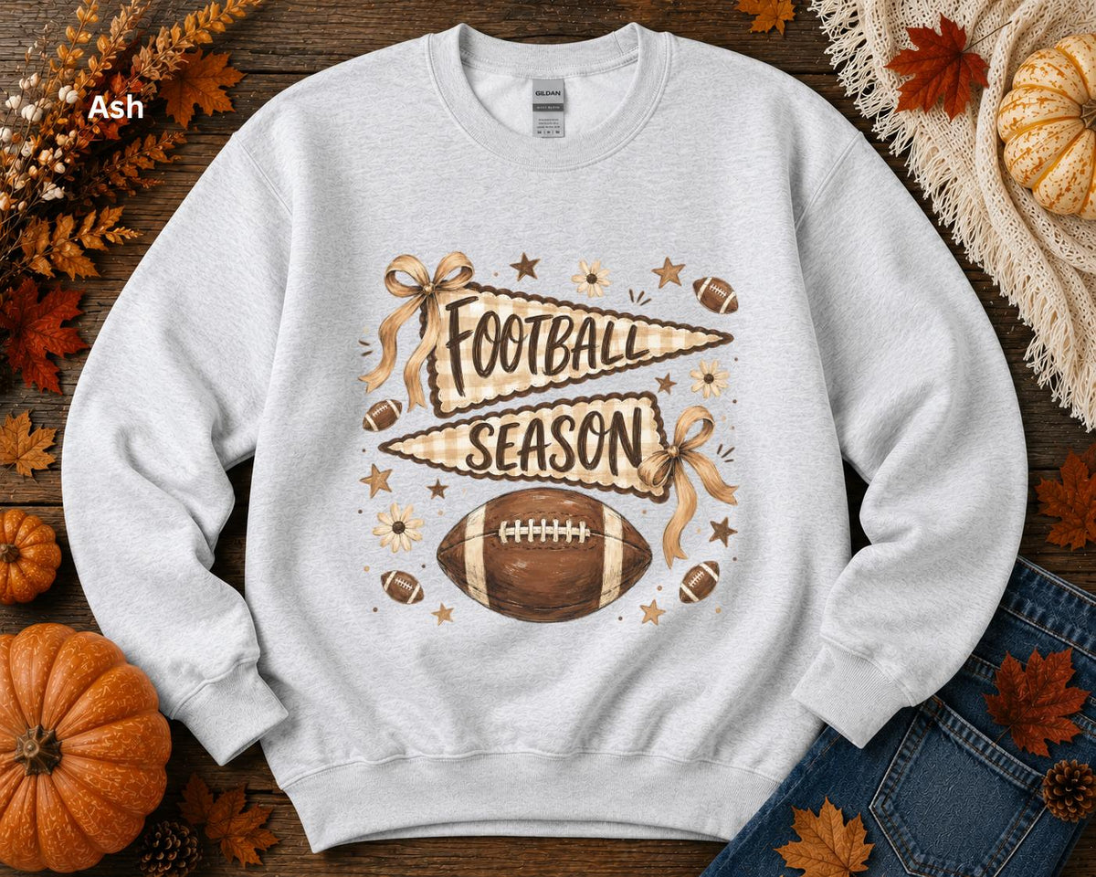 Football Season Sweatshirt, Vintage Football Crewneck, Fall Football Sweatshirt, Game Day Crewneck, Team Flag Sweatshirt, Football Mom