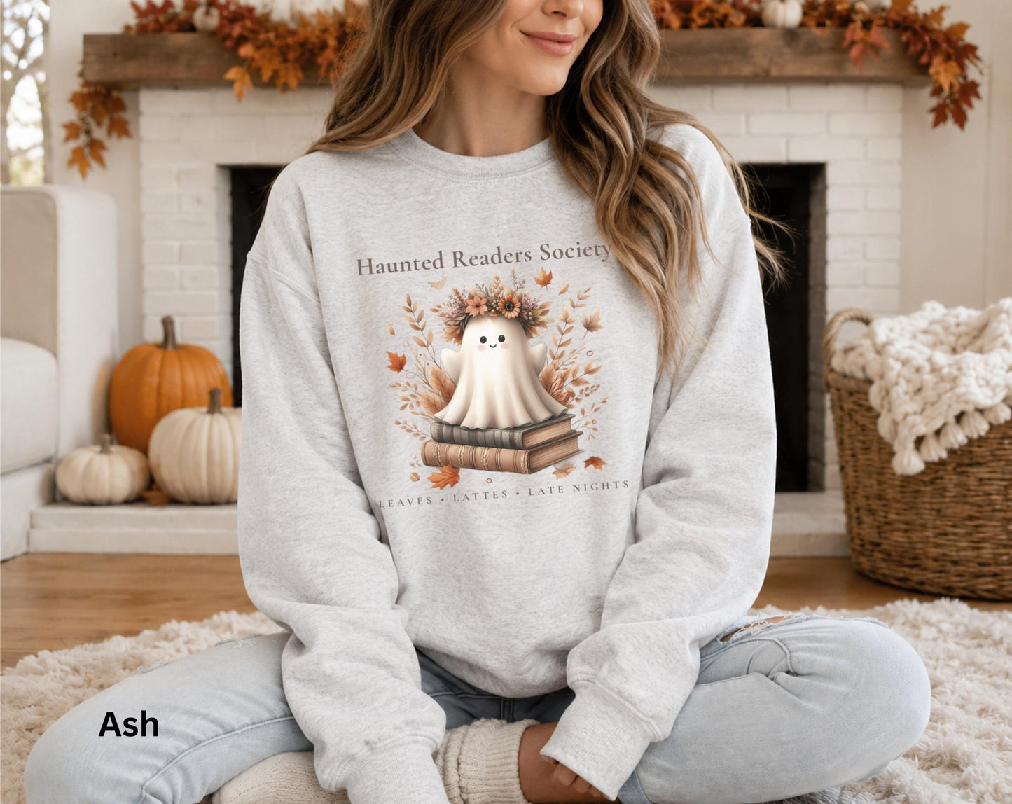Ghost Book Lover Crewneck, Haunted Readers Society Sweatshirt, Cozy Fall Reading Sweatshirt, Book Club Crewneck, Spooky Season Bookish Gift