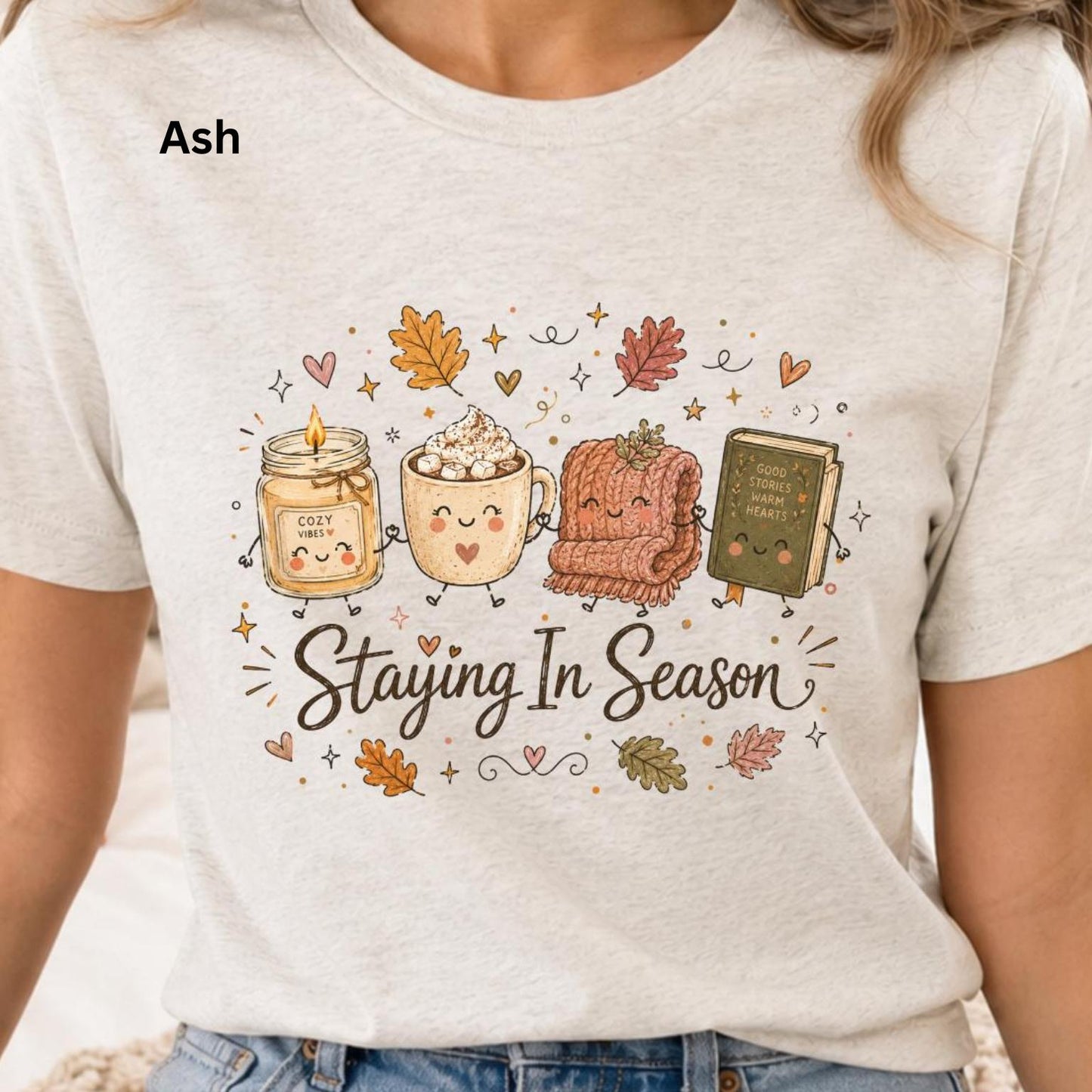 Staying In Season Shirt, Cozy Fall Shirt, Book Lover Tee, Fall Reading Shirt, Pumpkin Spice Tee, Autumn Graphic Tee, Cozy Season T-Shirt