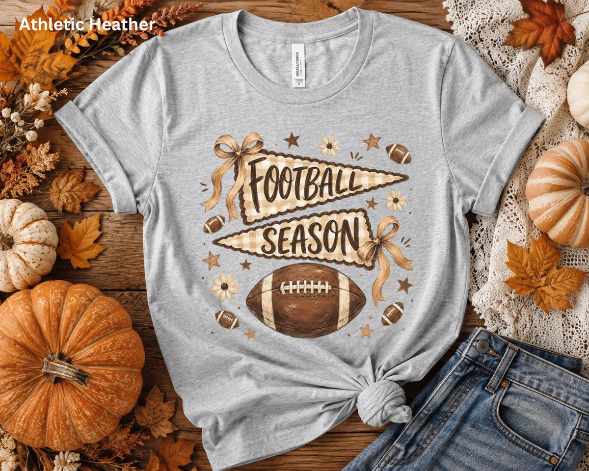 Football Season Shirt, Vintage Football Tee, Fall Football Shirt, Game Day T-Shirt, Team Tailgate Shirt for Women, Football Mom Fall Tee