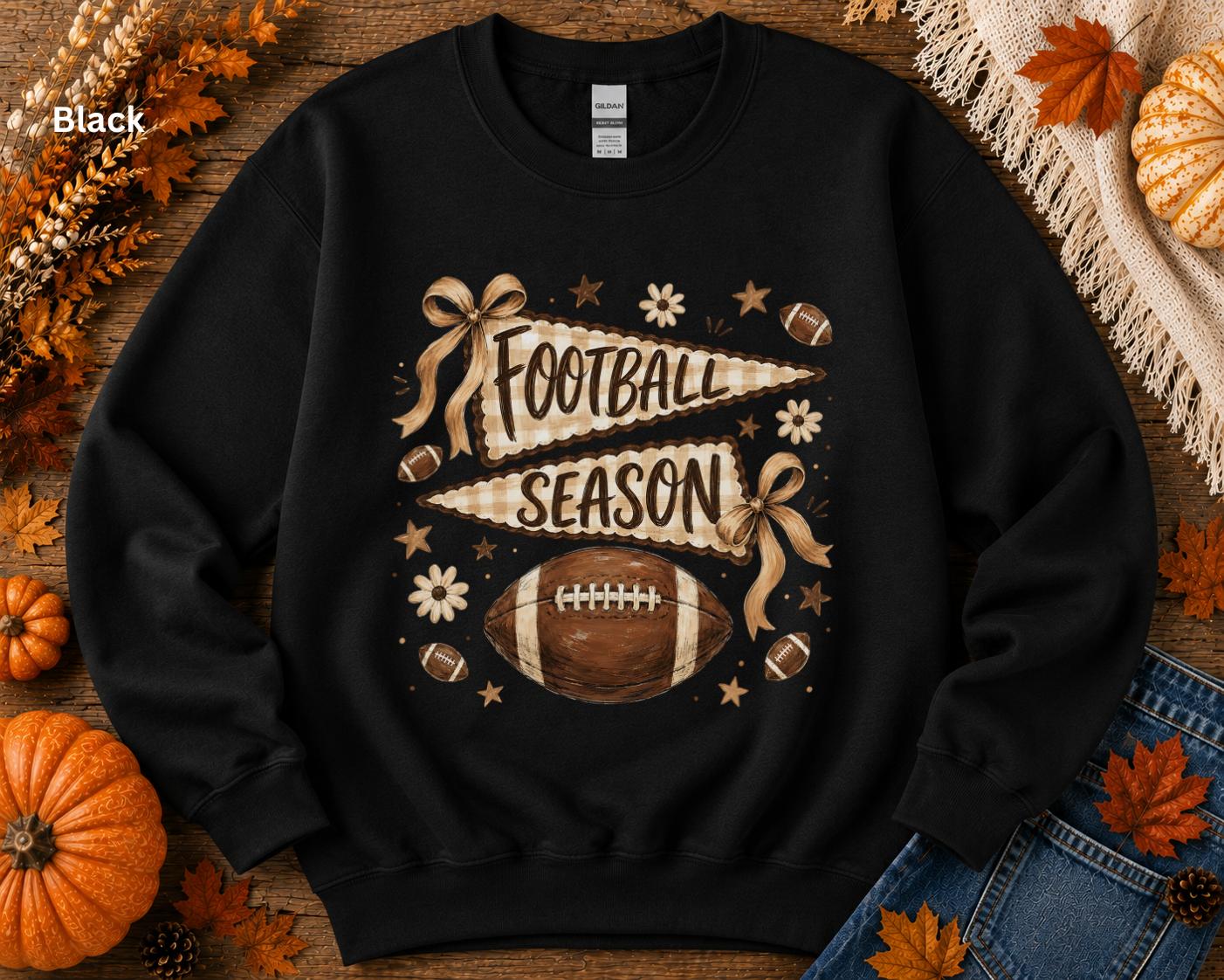 Football Season Sweatshirt, Vintage Football Crewneck, Fall Football Sweatshirt, Game Day Crewneck, Team Flag Sweatshirt, Football Mom