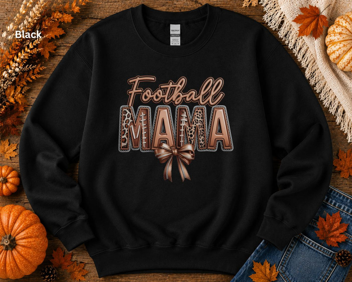 Football Mama Sweatshirt, Football Mom Crewneck, Leopard Football Sweatshirt, Game Day Crewneck, Sports Mom Sweatshirt, Football Season Gift