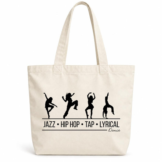 Personalized Dance Tote Bag, Dancer Gift, Dance Bag for Girls, Jazz Hip Hop Tap Lyrical Dance, Dance Team Gift