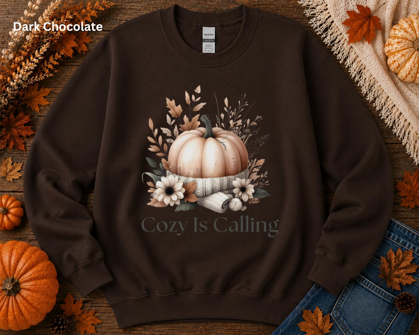 Fall Pumpkin Crewneck, Cozy Is Calling Sweatshirt, Cozy Autumn Sweatshirt, Pumpkin Patch Sweatshirt, Cute Fall Graphic Crew, Gift for Her