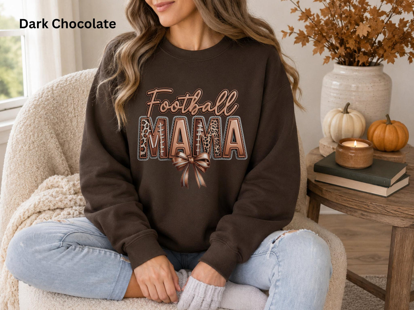 Football Mama Sweatshirt, Football Mom Crewneck, Leopard Football Sweatshirt, Game Day Crewneck, Sports Mom Sweatshirt, Football Season Gift