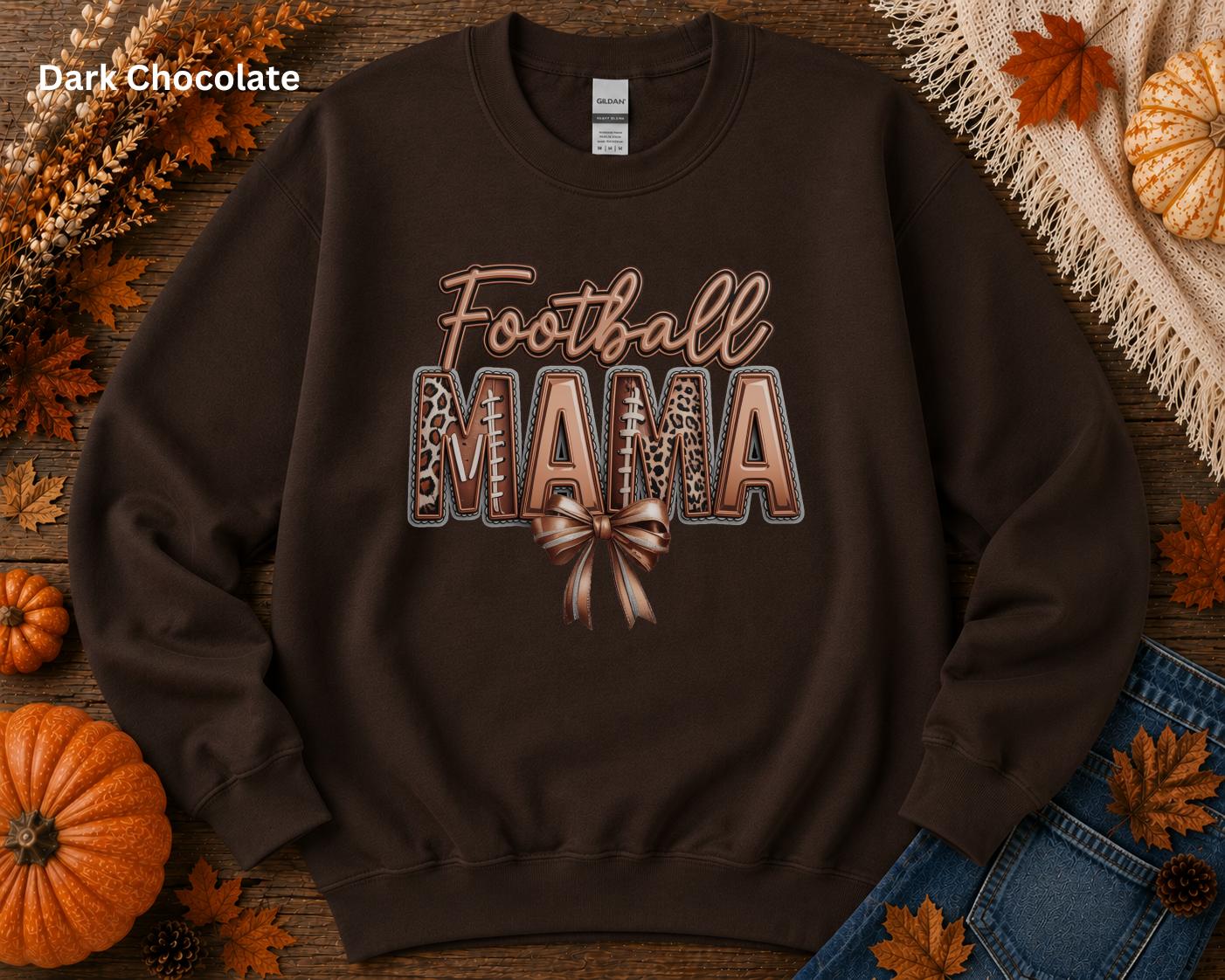Football Mama Sweatshirt, Football Mom Crewneck, Leopard Football Sweatshirt, Game Day Crewneck, Sports Mom Sweatshirt, Football Season Gift