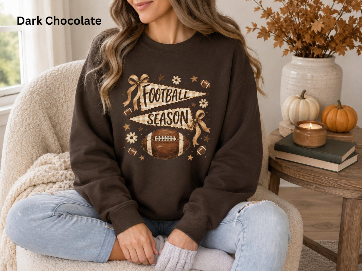 Football Season Sweatshirt, Vintage Football Crewneck, Fall Football Sweatshirt, Game Day Crewneck, Team Flag Sweatshirt, Football Mom