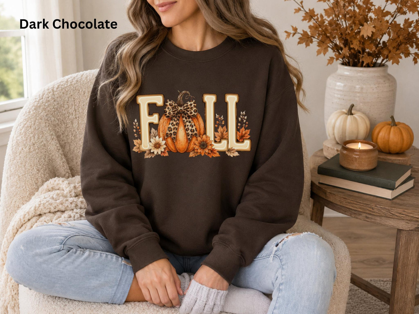 Fall Pumpkin Sweatshirt, Cute Autumn Crewneck, Leopard Bow Pumpkin Sweatshirt, Cozy Fall Graphic Sweatshirt, Pumpkin Patch Outfit