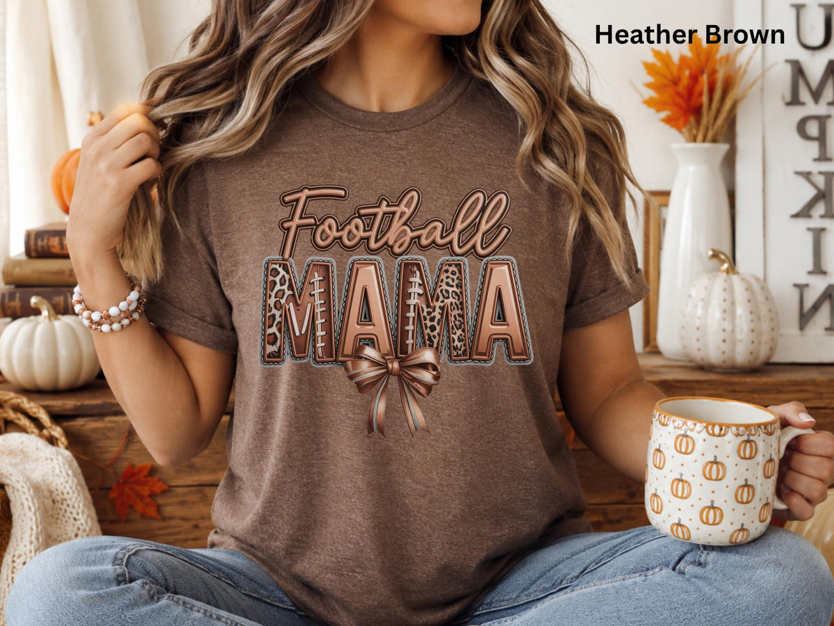 Football Mama Shirt, Football Mom Tee, Leopard Football Shirt, Game Day Mom Shirt, Football Season Tee, Sports Mom Gift, Gift for Her