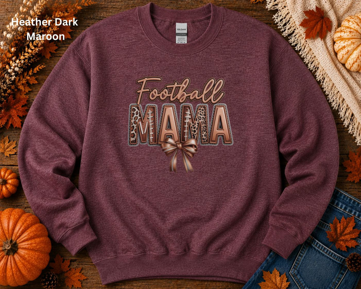 Football Mama Sweatshirt, Football Mom Crewneck, Leopard Football Sweatshirt, Game Day Crewneck, Sports Mom Sweatshirt, Football Season Gift