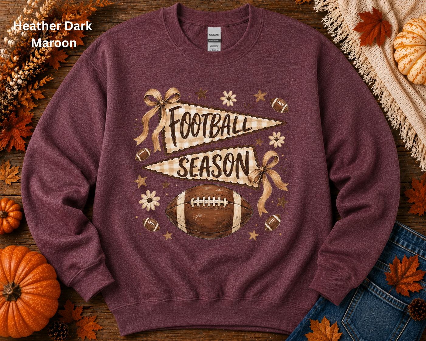 Football Season Sweatshirt, Vintage Football Crewneck, Fall Football Sweatshirt, Game Day Crewneck, Team Flag Sweatshirt, Football Mom