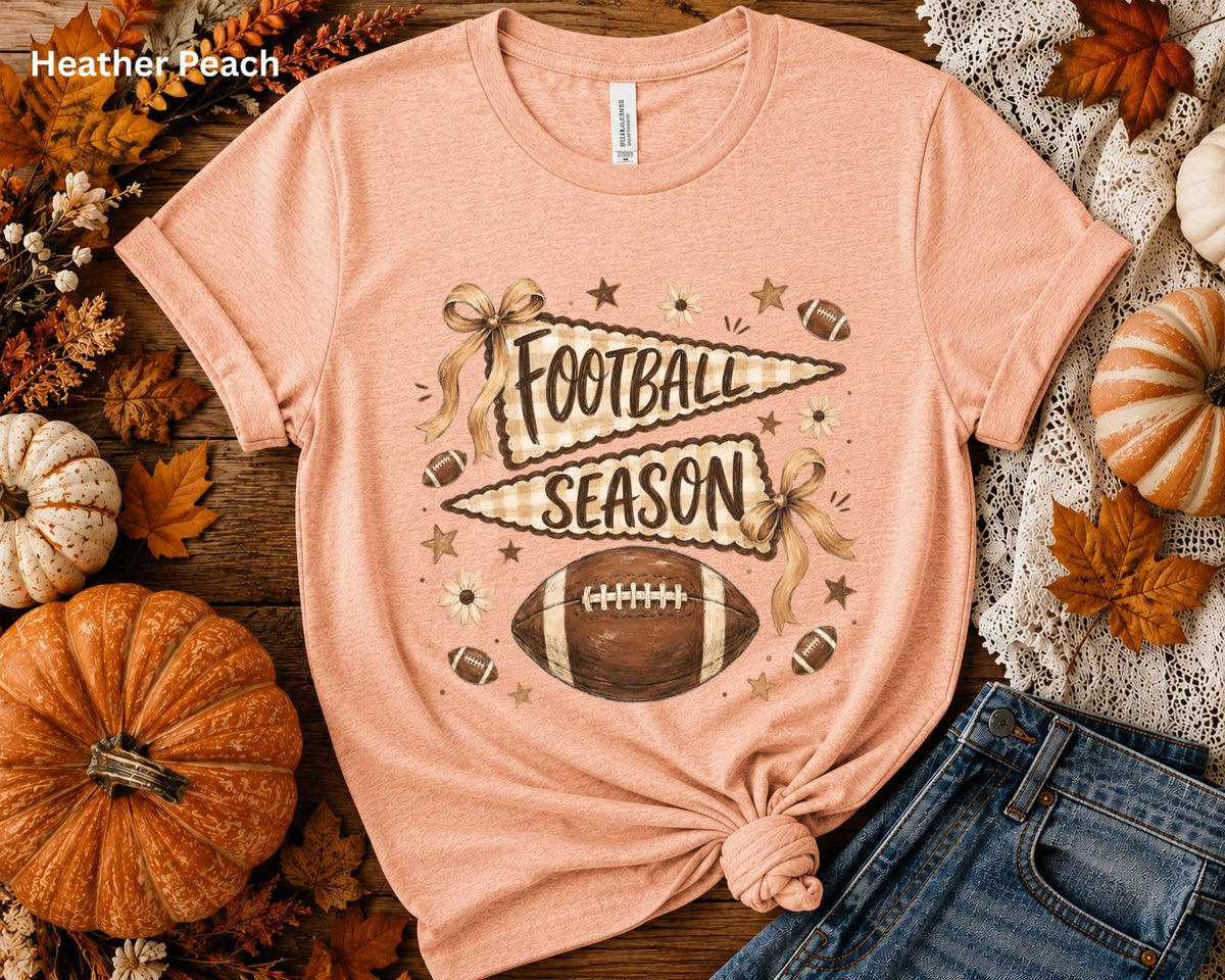Football Season Shirt, Vintage Football Tee, Fall Football Shirt, Game Day T-Shirt, Team Tailgate Shirt for Women, Football Mom Fall Tee