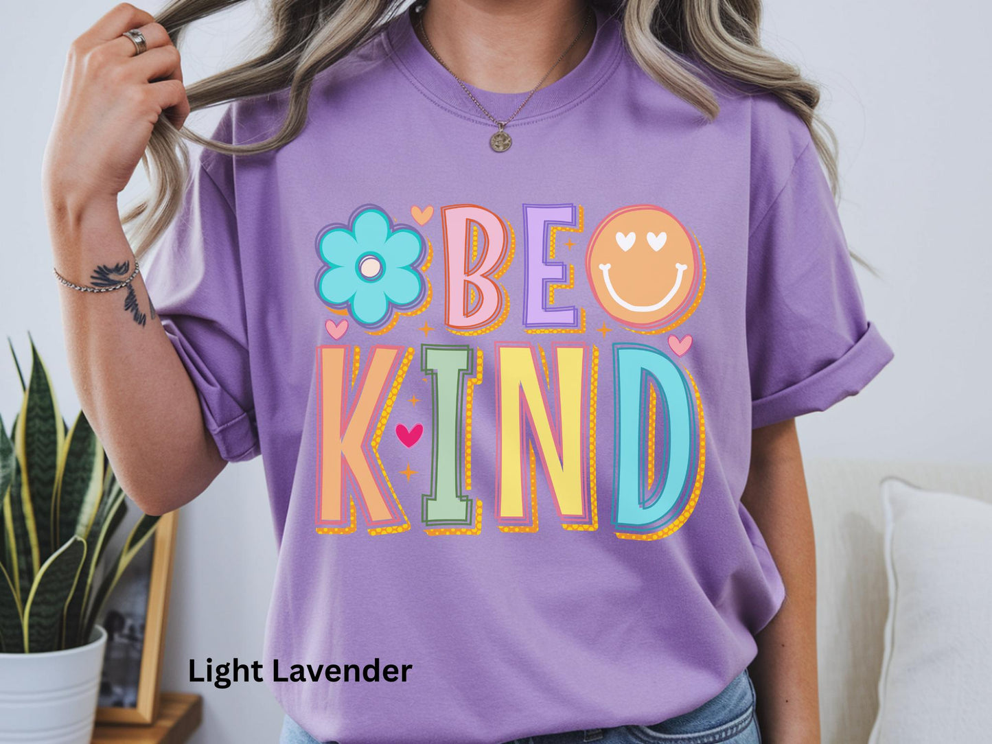 Be Kind Shirt, Retro Kindness Tee, Positive Vibes Shirt, Rainbow Smiley Graphic Tee