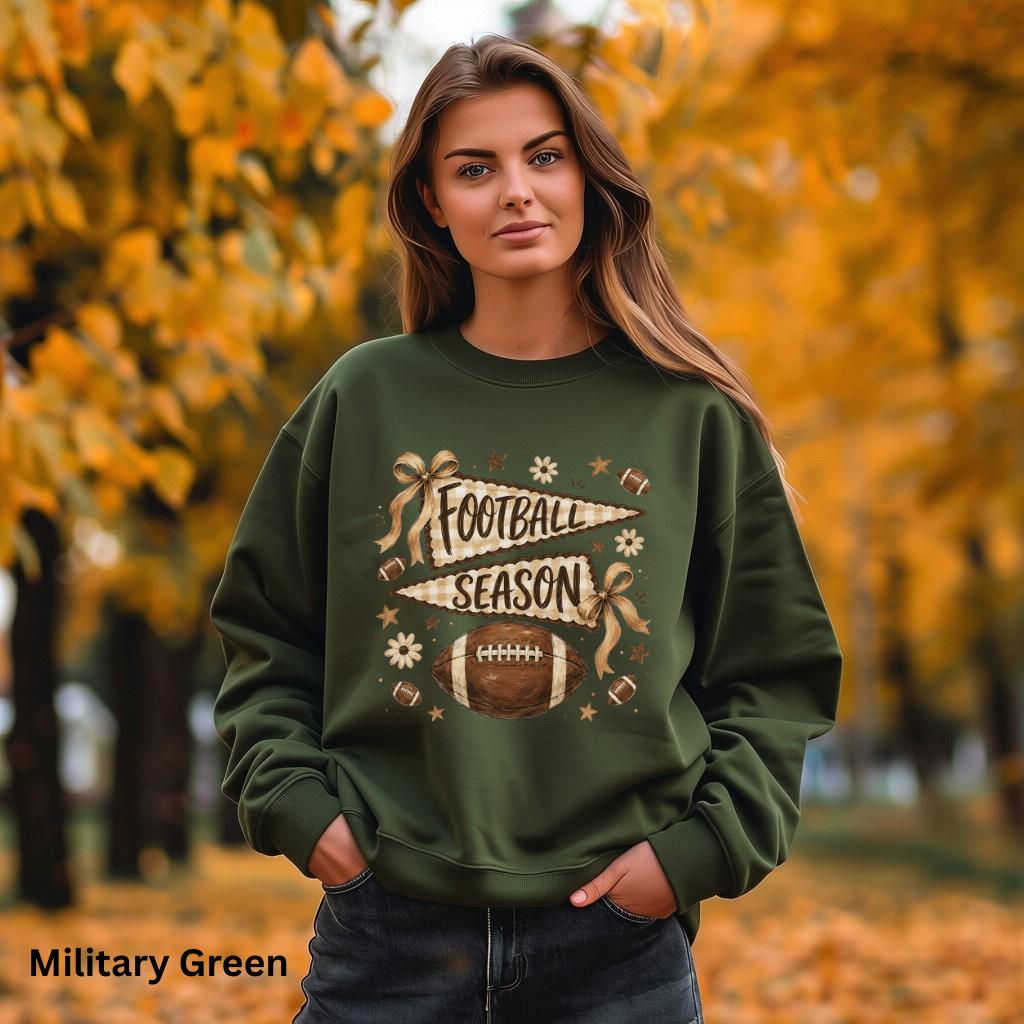Football Season Sweatshirt, Vintage Football Crewneck, Fall Football Sweatshirt, Game Day Crewneck, Team Flag Sweatshirt, Football Mom