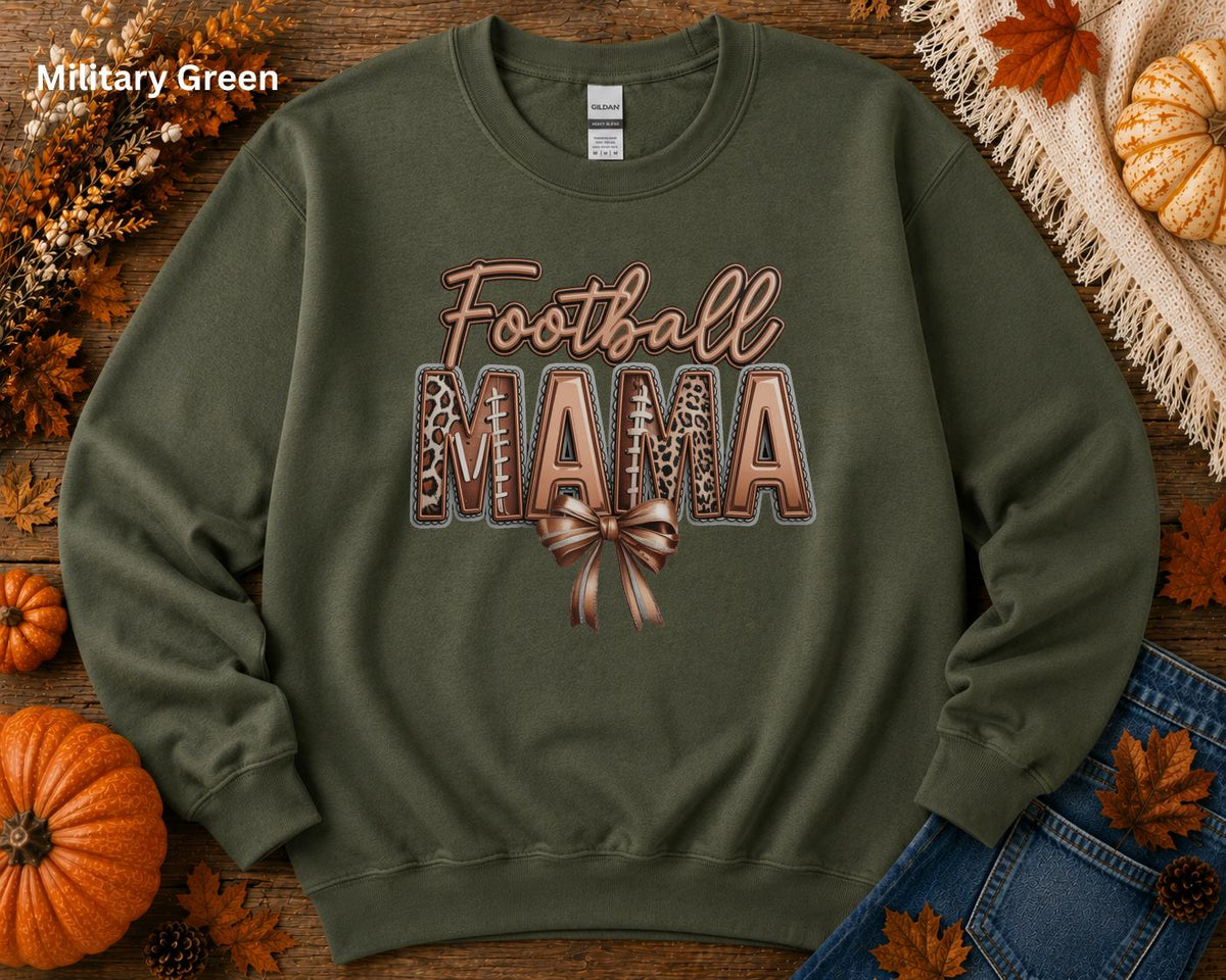 Football Mama Sweatshirt, Football Mom Crewneck, Leopard Football Sweatshirt, Game Day Crewneck, Sports Mom Sweatshirt, Football Season Gift