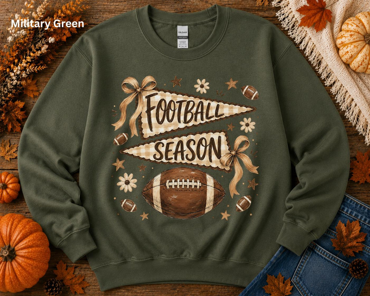 Football Season Sweatshirt, Vintage Football Crewneck, Fall Football Sweatshirt, Game Day Crewneck, Team Flag Sweatshirt, Football Mom
