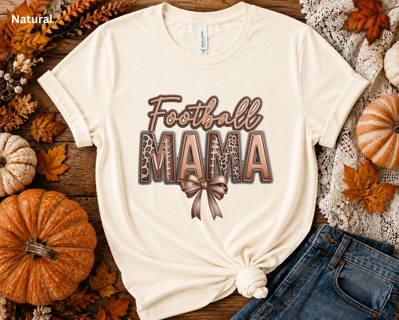 Football Mama Shirt, Football Mom Tee, Leopard Football Shirt, Game Day Mom Shirt, Football Season Tee, Sports Mom Gift, Gift for Her