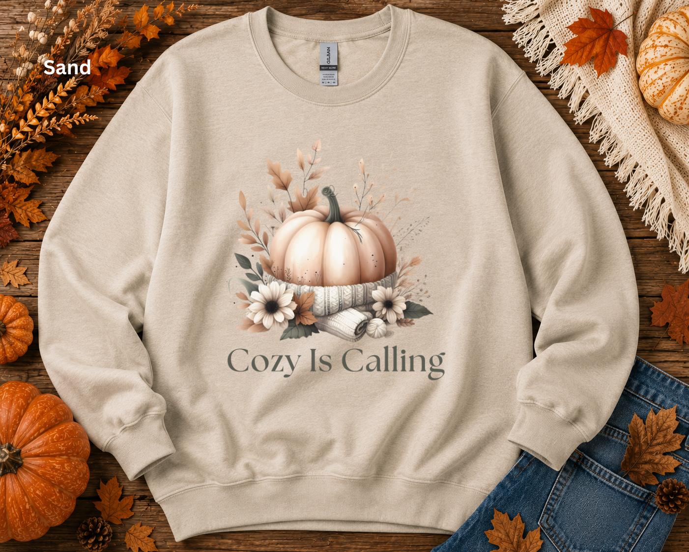 Fall Pumpkin Crewneck, Cozy Is Calling Sweatshirt, Cozy Autumn Sweatshirt, Pumpkin Patch Sweatshirt, Cute Fall Graphic Crew, Gift for Her