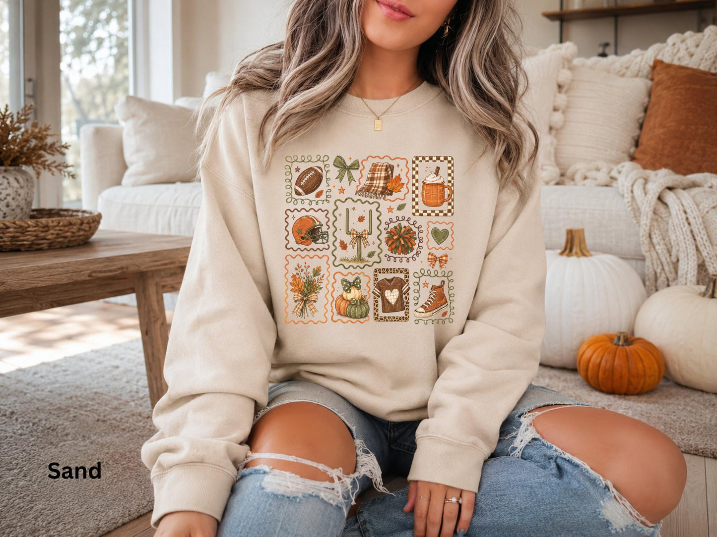 Fall Football Collage Sweatshirt, Cozy Game Day Crewneck, Football Mom Sweatshirt, Cute Autumn Graphic Sweatshirt, Friday Night Lights