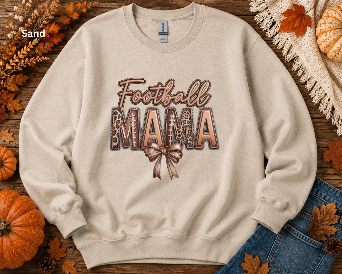 Football Mama Sweatshirt, Football Mom Crewneck, Leopard Football Sweatshirt, Game Day Crewneck, Sports Mom Sweatshirt, Football Season Gift