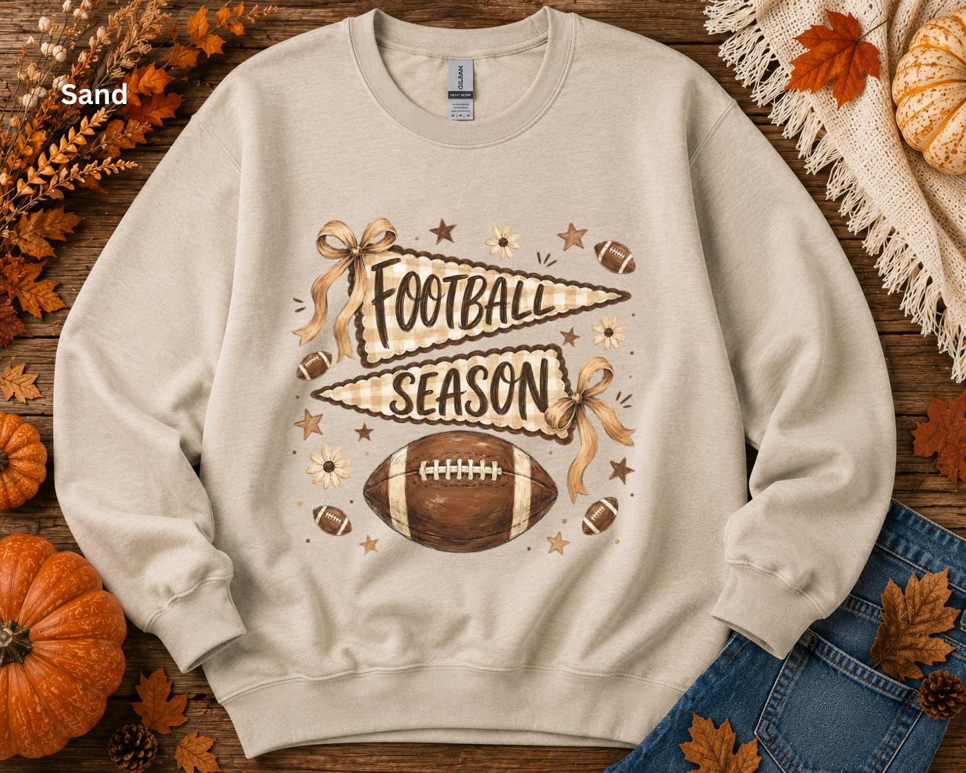 Football Season Sweatshirt, Vintage Football Crewneck, Fall Football Sweatshirt, Game Day Crewneck, Team Flag Sweatshirt, Football Mom