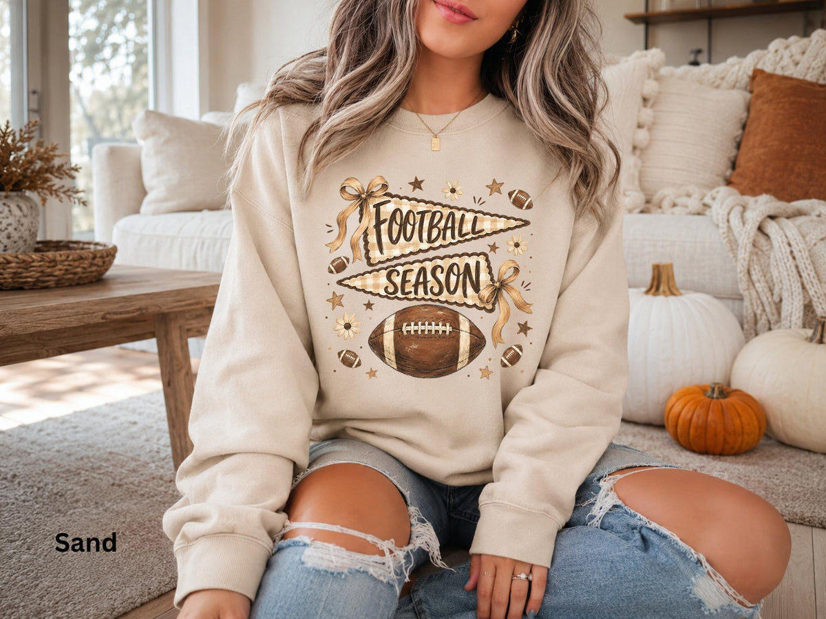 Football Season Sweatshirt, Vintage Football Crewneck, Fall Football Sweatshirt, Game Day Crewneck, Team Flag Sweatshirt, Football Mom