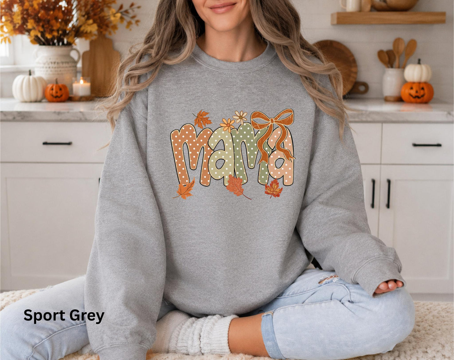 Mama Fall Sweatshirt, Coquette Bow Mama Crewneck, Cute Autumn Mom Sweatshirt, Pumpkin Patch Sweatshirt, Cozy Fall Graphic Sweatshirt