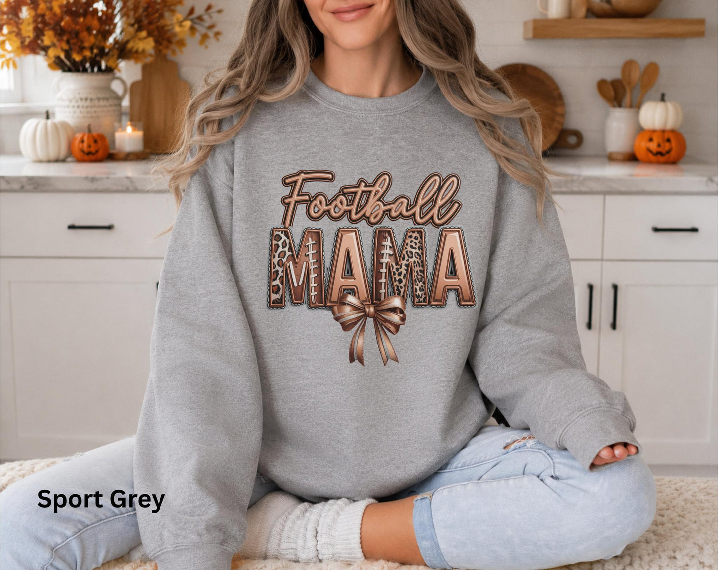 Football Mama Sweatshirt, Football Mom Crewneck, Leopard Football Sweatshirt, Game Day Crewneck, Sports Mom Sweatshirt, Football Season Gift
