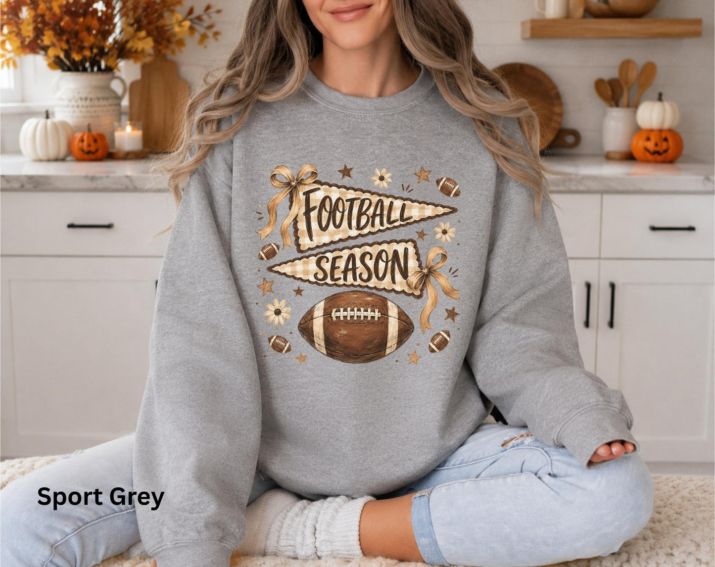 Football Season Sweatshirt, Vintage Football Crewneck, Fall Football Sweatshirt, Game Day Crewneck, Team Flag Sweatshirt, Football Mom