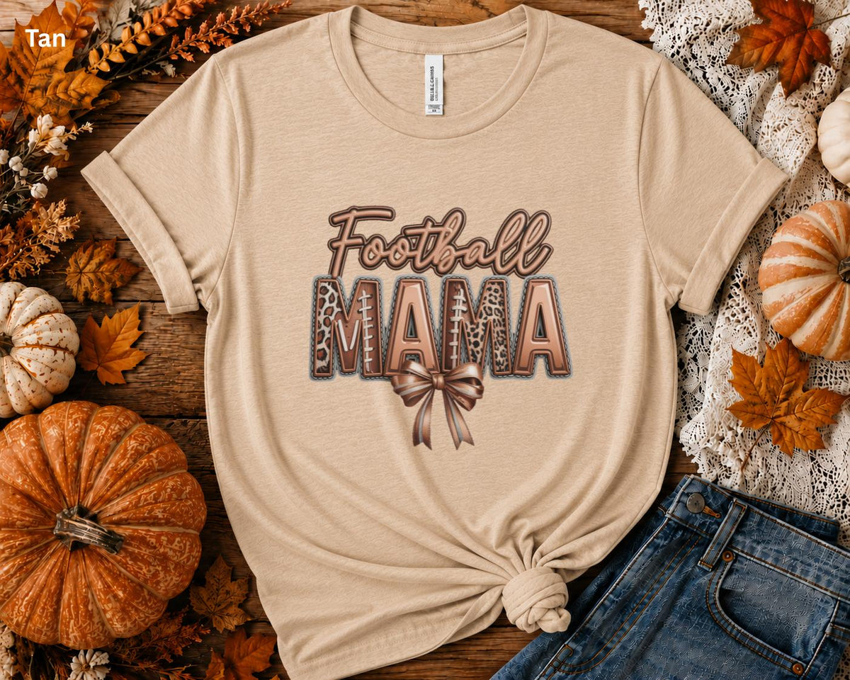 Football Mama Shirt, Football Mom Tee, Leopard Football Shirt, Game Day Mom Shirt, Football Season Tee, Sports Mom Gift, Gift for Her