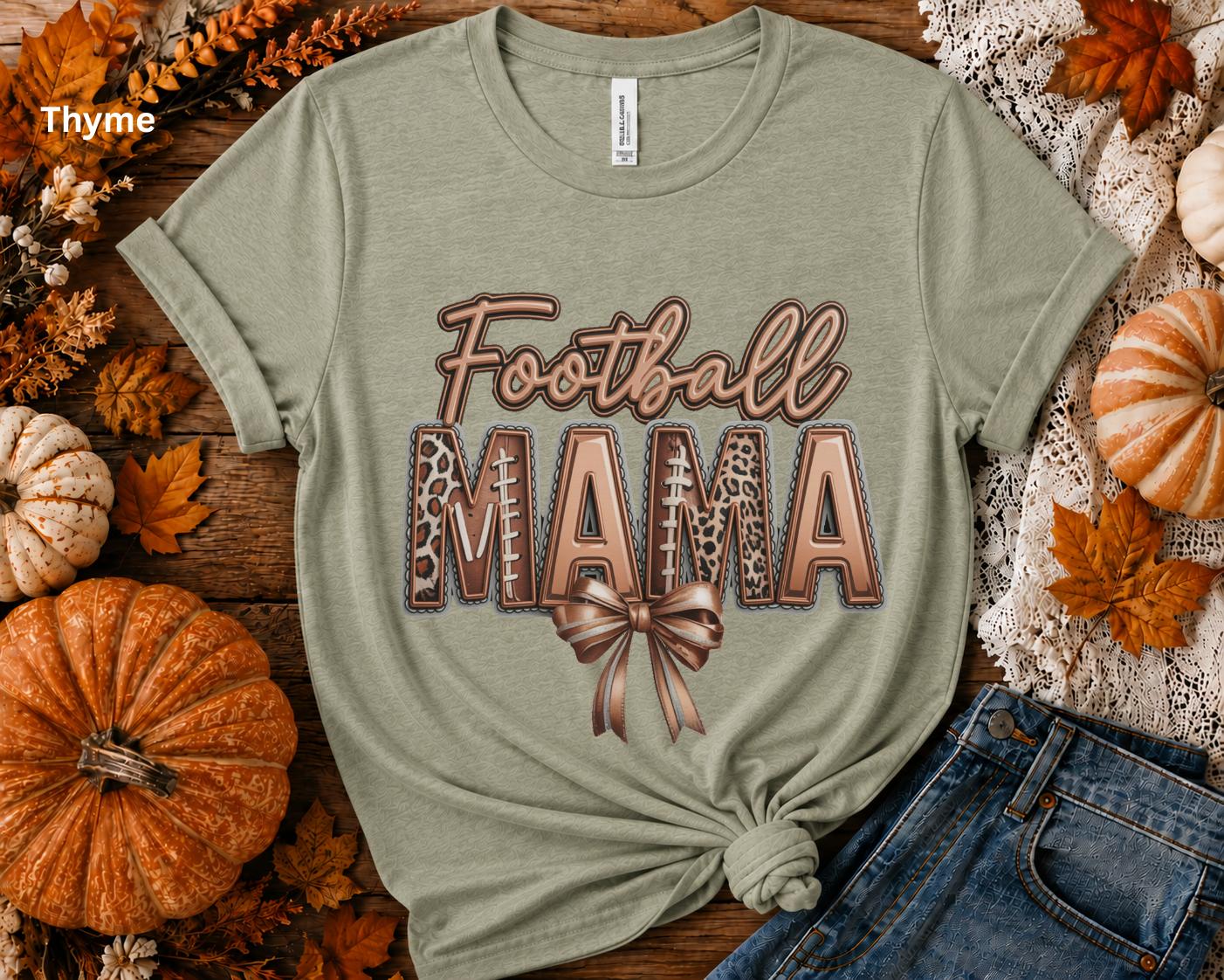 Football Mama Shirt, Football Mom Tee, Leopard Football Shirt, Game Day Mom Shirt, Football Season Tee, Sports Mom Gift, Gift for Her