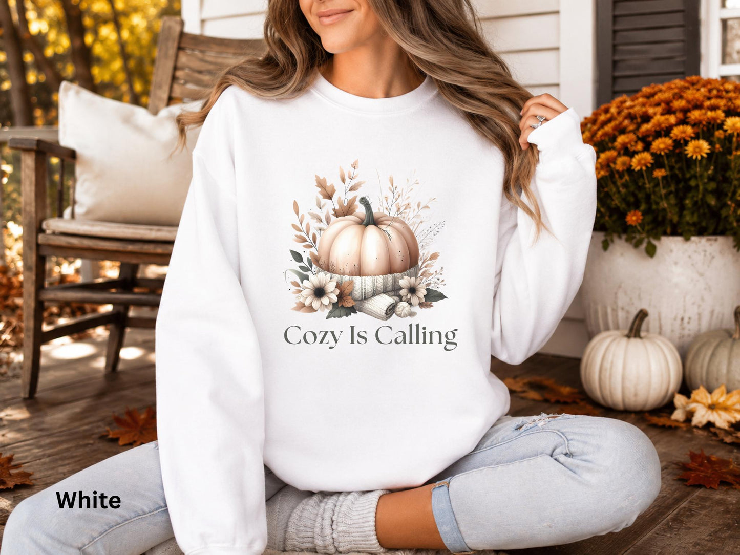 Fall Pumpkin Crewneck, Cozy Is Calling Sweatshirt, Cozy Autumn Sweatshirt, Pumpkin Patch Sweatshirt, Cute Fall Graphic Crew, Gift for Her