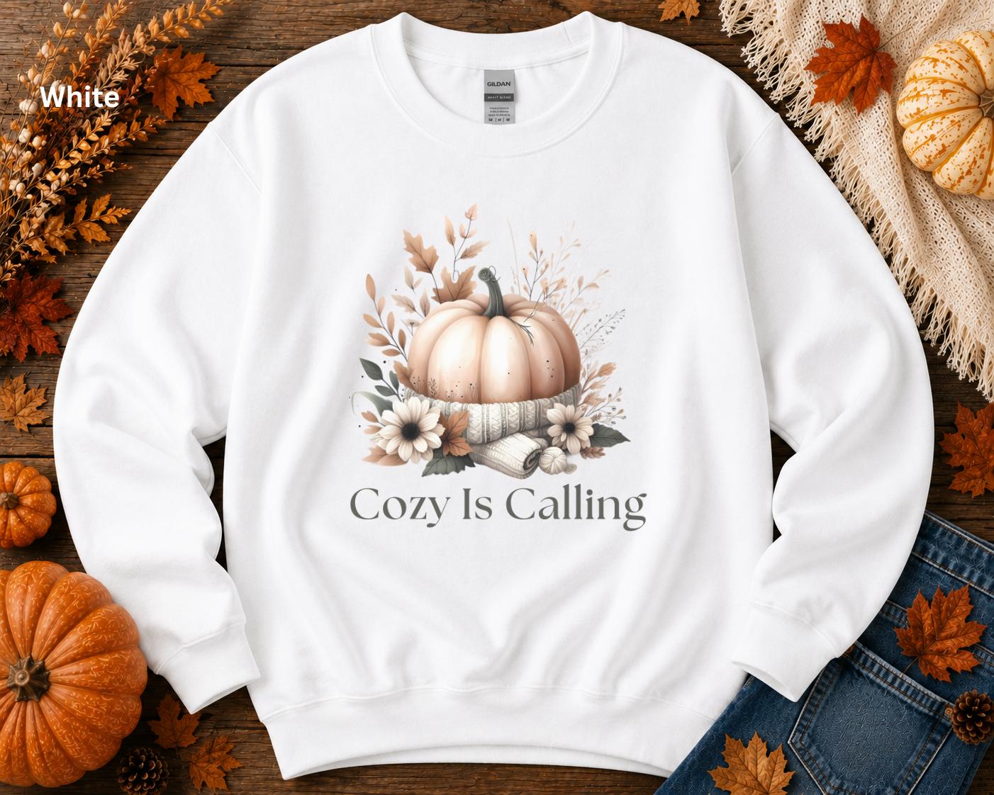 Fall Pumpkin Crewneck, Cozy Is Calling Sweatshirt, Cozy Autumn Sweatshirt, Pumpkin Patch Sweatshirt, Cute Fall Graphic Crew, Gift for Her