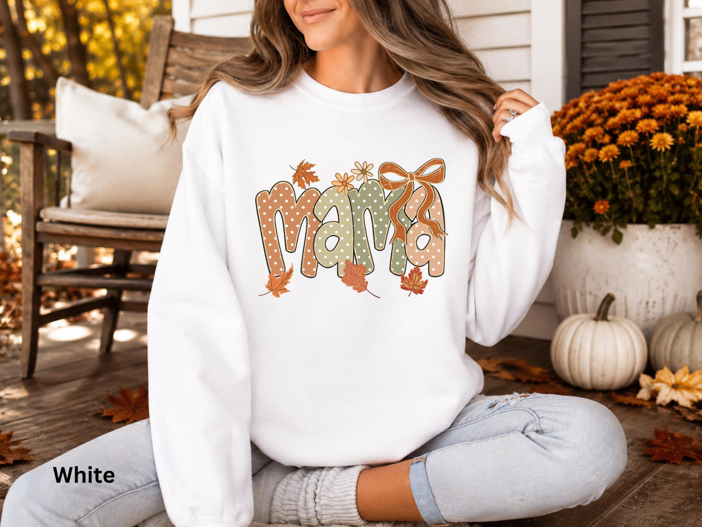 Mama Fall Sweatshirt, Coquette Bow Mama Crewneck, Cute Autumn Mom Sweatshirt, Pumpkin Patch Sweatshirt, Cozy Fall Graphic Sweatshirt