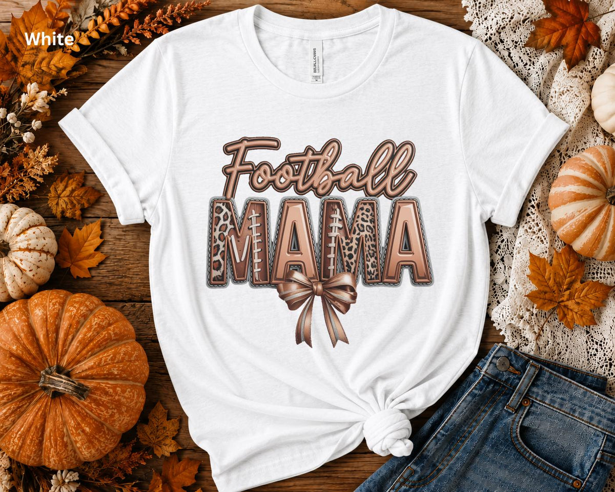 Football Mama Shirt, Football Mom Tee, Leopard Football Shirt, Game Day Mom Shirt, Football Season Tee, Sports Mom Gift, Gift for Her
