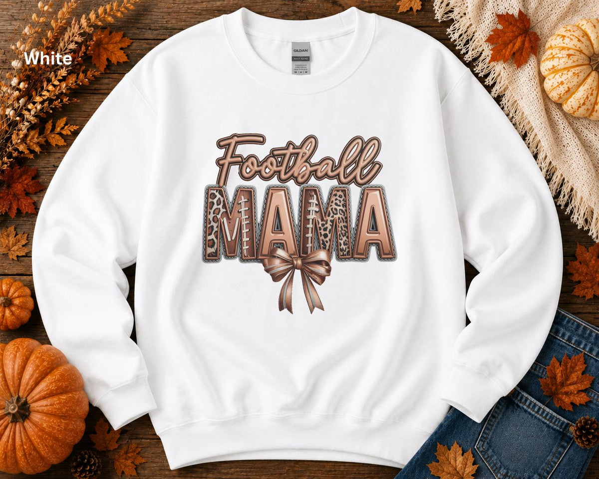 Football Mama Sweatshirt, Football Mom Crewneck, Leopard Football Sweatshirt, Game Day Crewneck, Sports Mom Sweatshirt, Football Season Gift