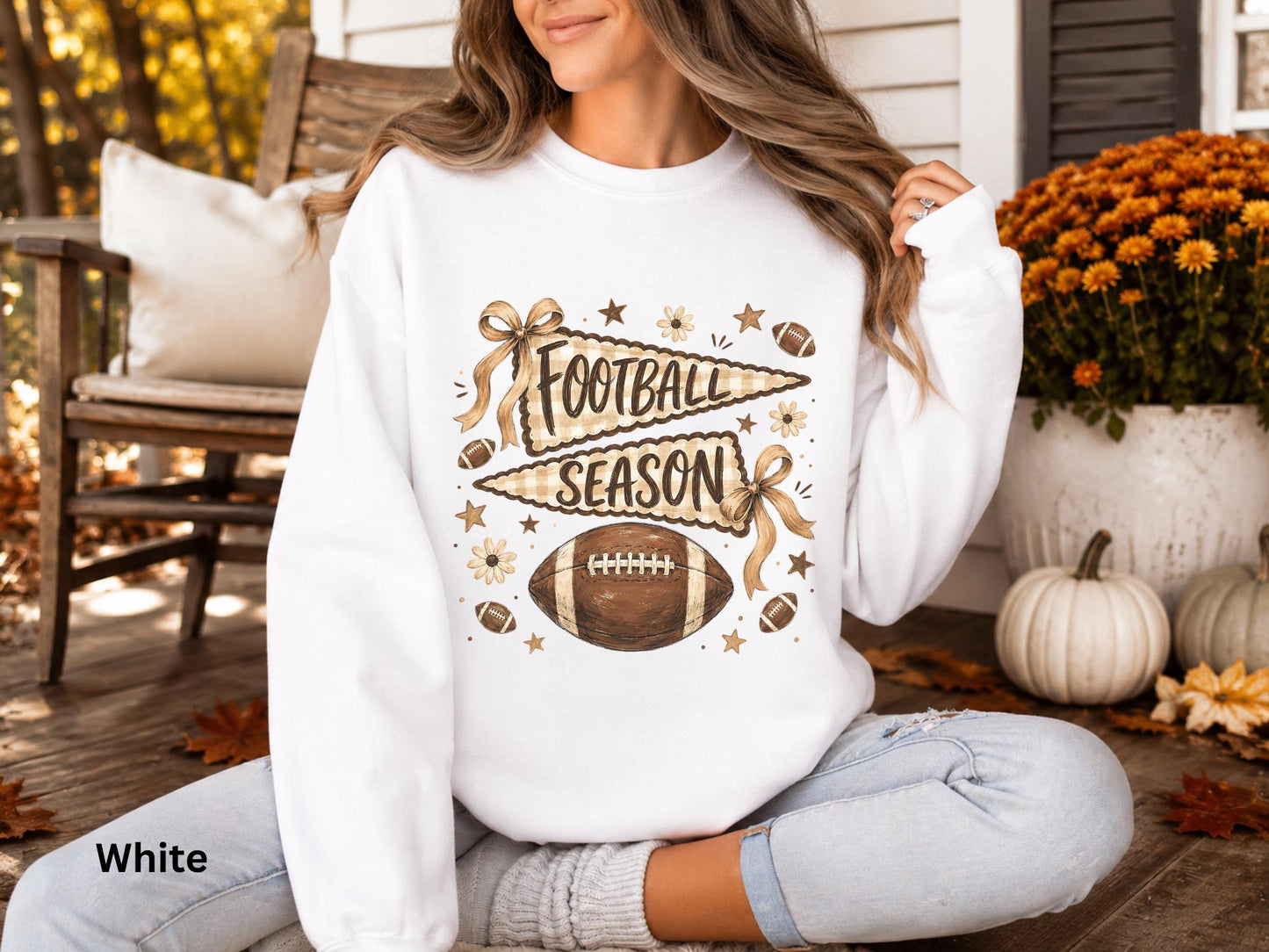 Football Season Sweatshirt, Vintage Football Crewneck, Fall Football Sweatshirt, Game Day Crewneck, Team Flag Sweatshirt, Football Mom