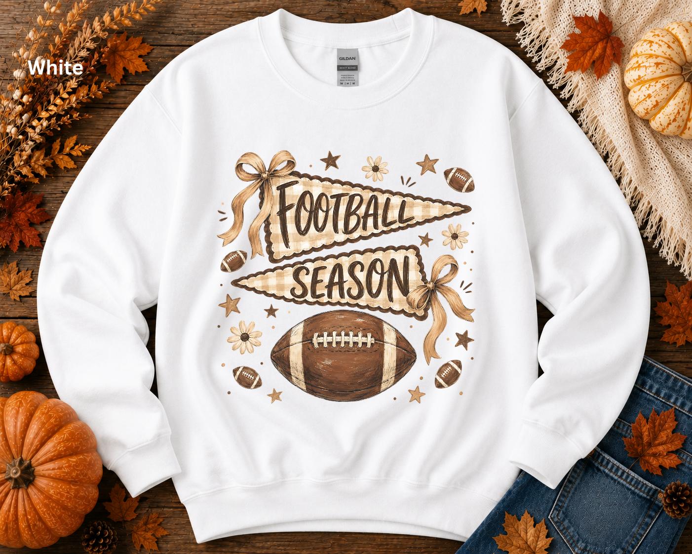 Football Season Sweatshirt, Vintage Football Crewneck, Fall Football Sweatshirt, Game Day Crewneck, Team Flag Sweatshirt, Football Mom