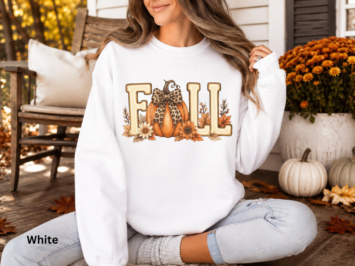 Fall Pumpkin Sweatshirt, Cute Autumn Crewneck, Leopard Bow Pumpkin Sweatshirt, Cozy Fall Graphic Sweatshirt, Pumpkin Patch Outfit