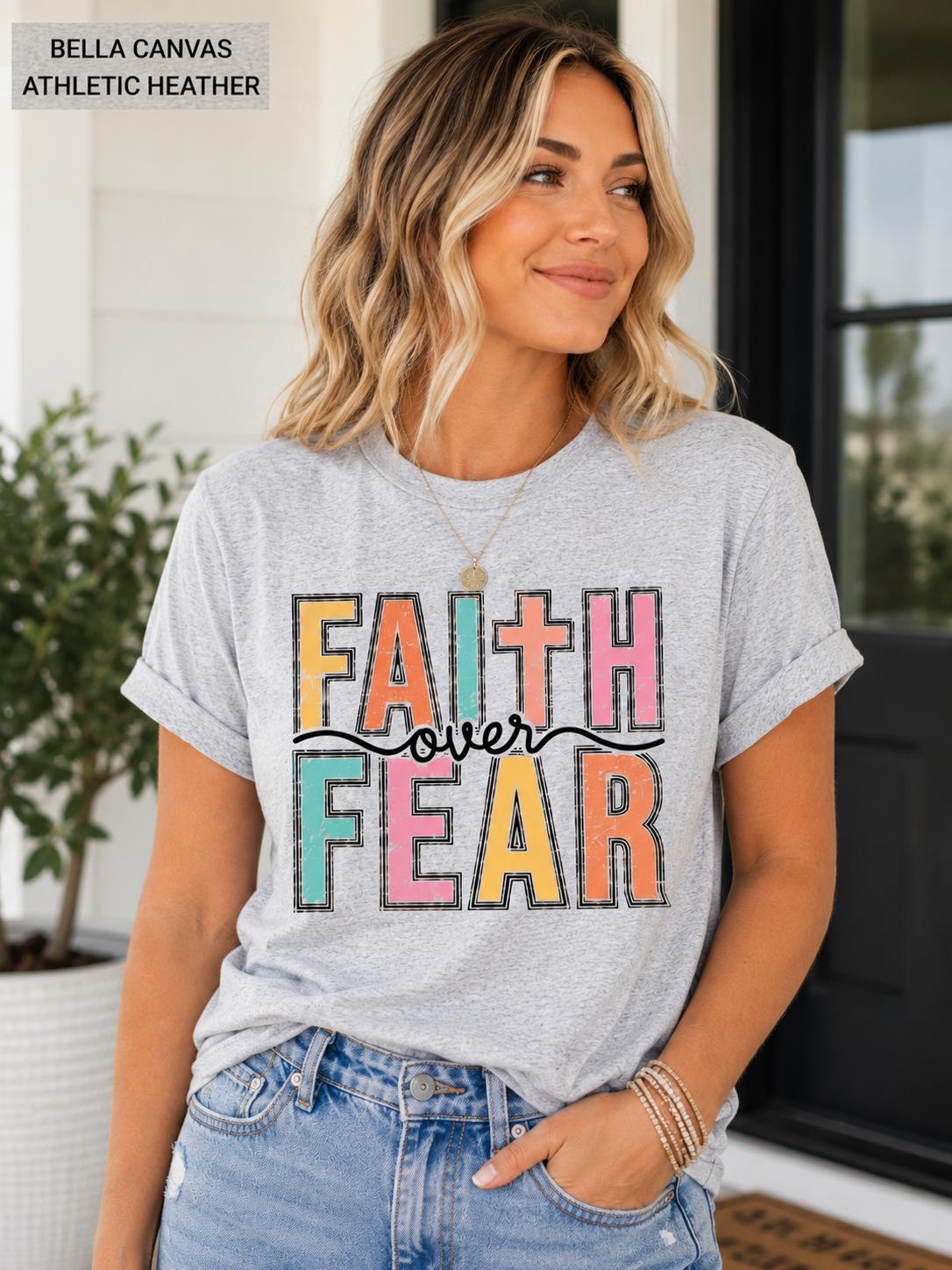 Faith Over Fear Christian TShirt, Trendy Religious Tee