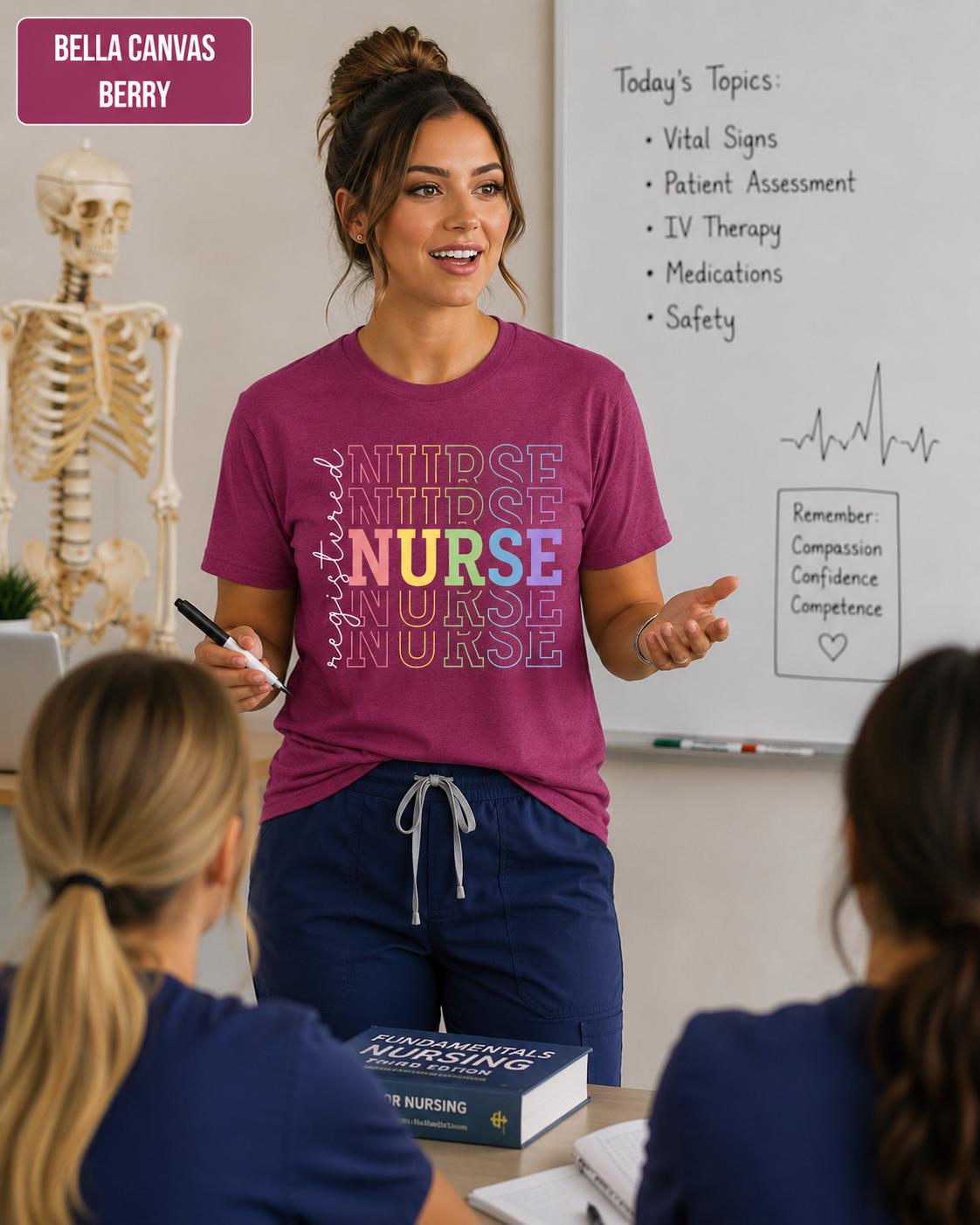 Colorful Registered Nurse Tee
