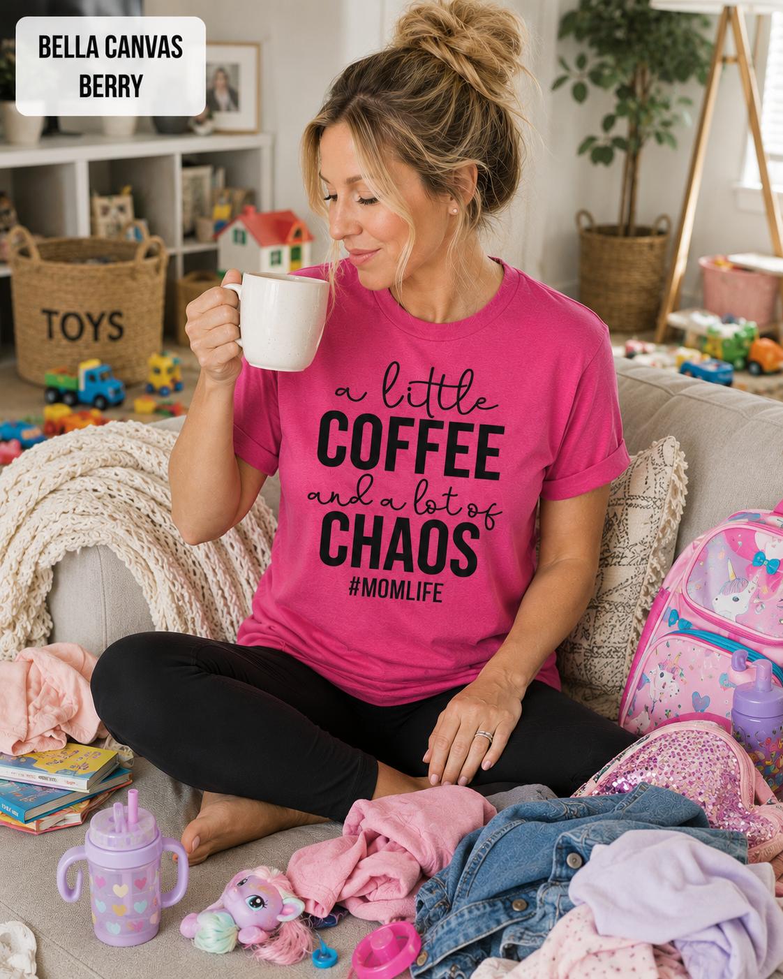Coffee Chaos Mom Life Graphic Tee