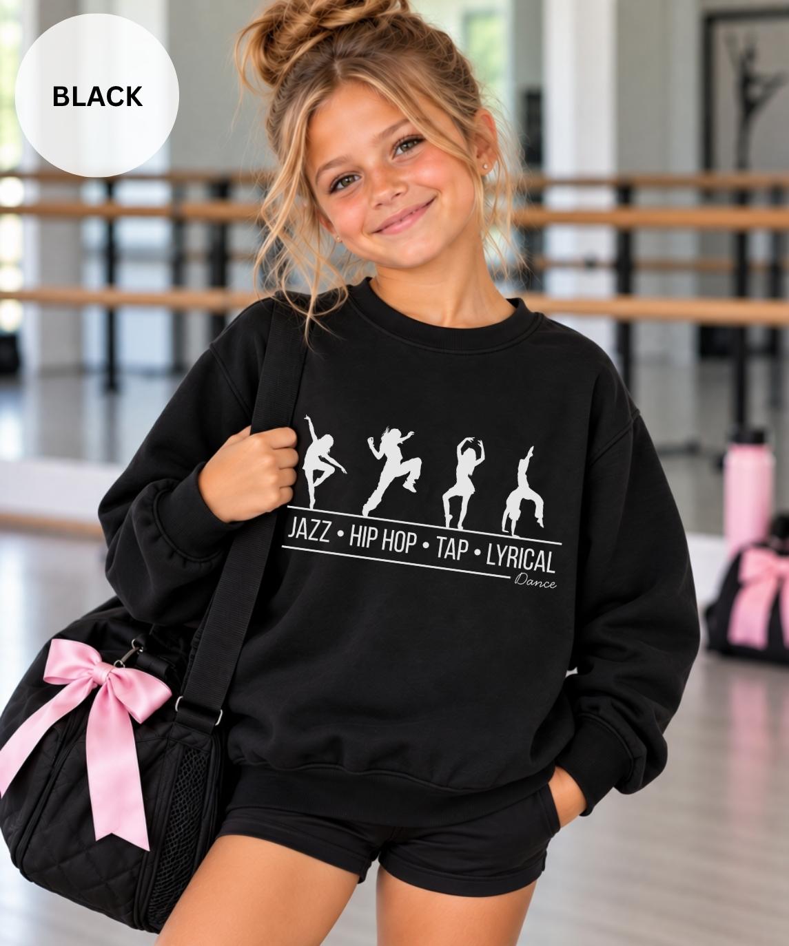 Personalized Dance Shirt or Sweatshirt, Dancer Gift, Jazz Hip Hop Tap Lyrical Shirt, Dance Tee, Youth Adult Dance Shirt