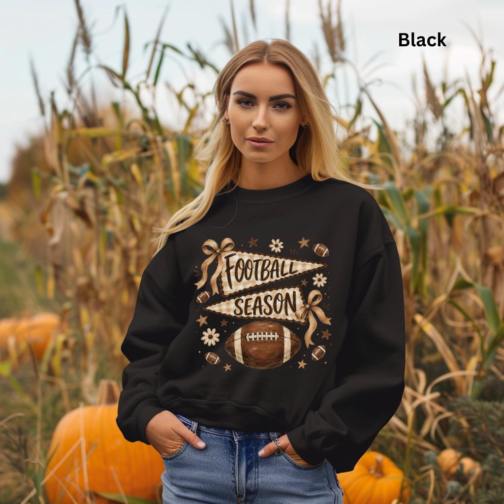 Football Season Sweatshirt, Vintage Football Crewneck, Fall Football Sweatshirt, Game Day Crewneck, Team Flag Sweatshirt, Football Mom