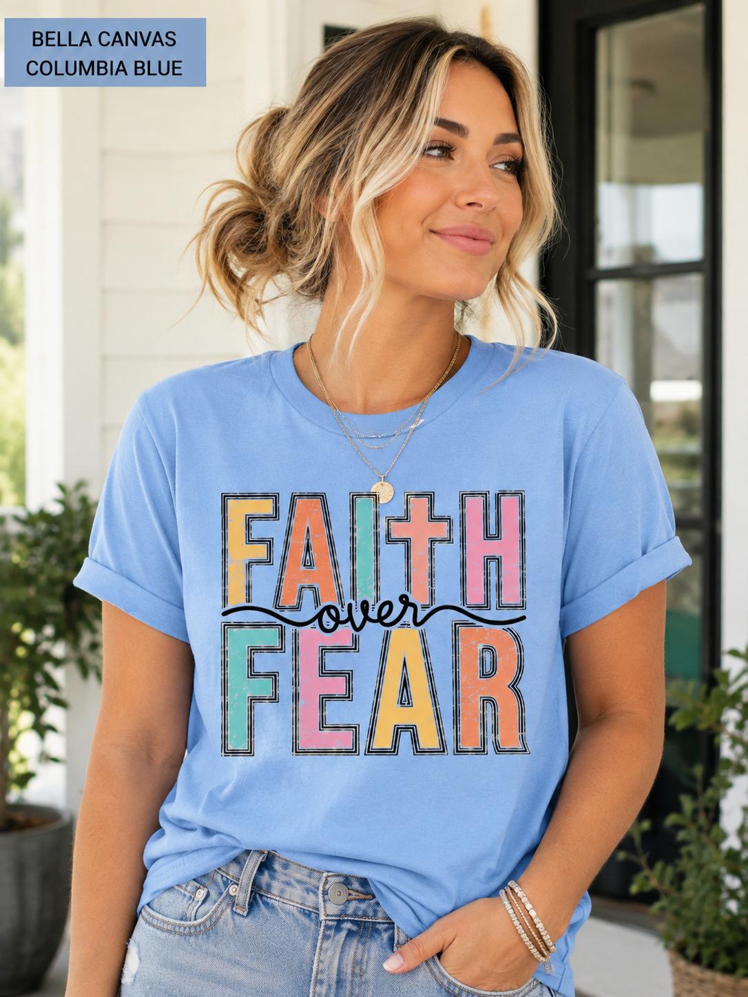 Faith Over Fear Christian TShirt, Trendy Religious Tee