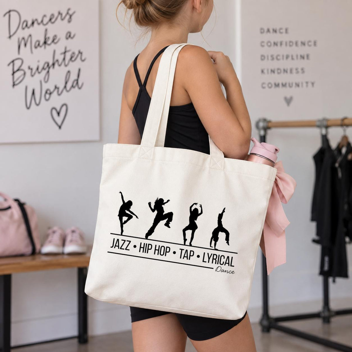 Personalized Dance Tote Bag, Dancer Gift, Dance Bag for Girls, Jazz Hip Hop Tap Lyrical Dance, Dance Team Gift